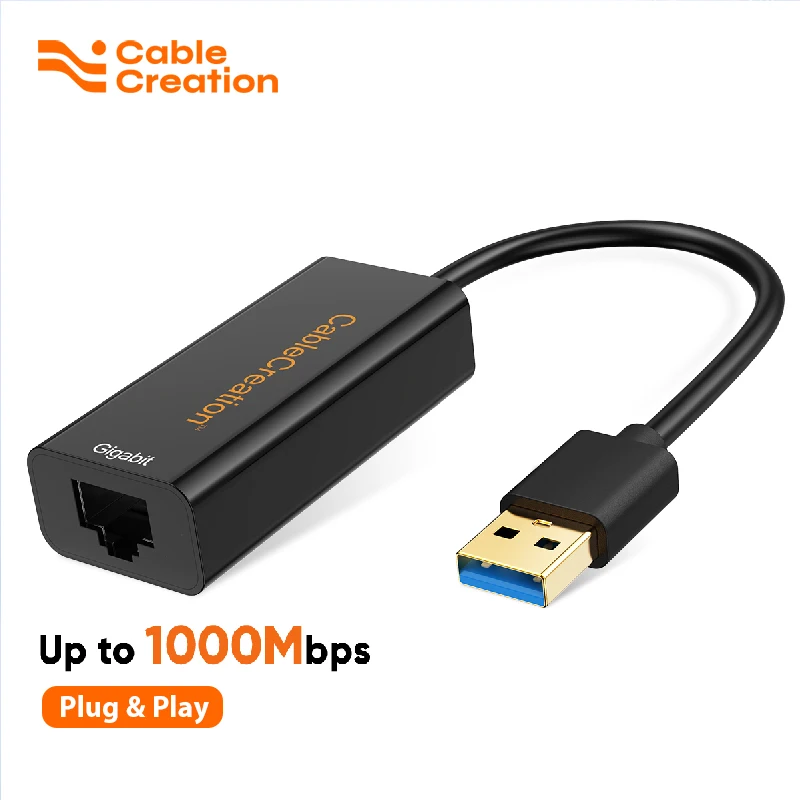 

CableCreation USB to Ethernet Adapter USB 3.0 to 10/100/1000 Gigabit Wired LAN Network Adapter Compatible with Nintendo Switch