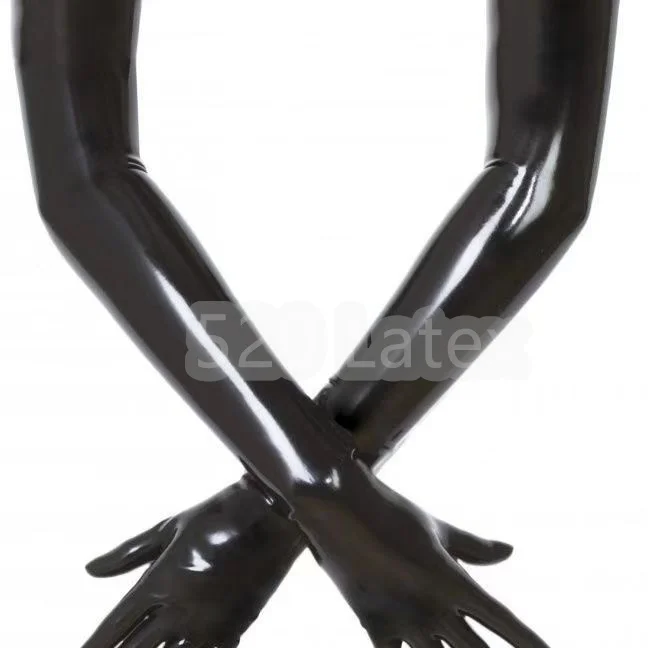 Free shipping !!! Hot Wrist seamless latex unisex gloves  mould made long latex gloves fetish latex gloves