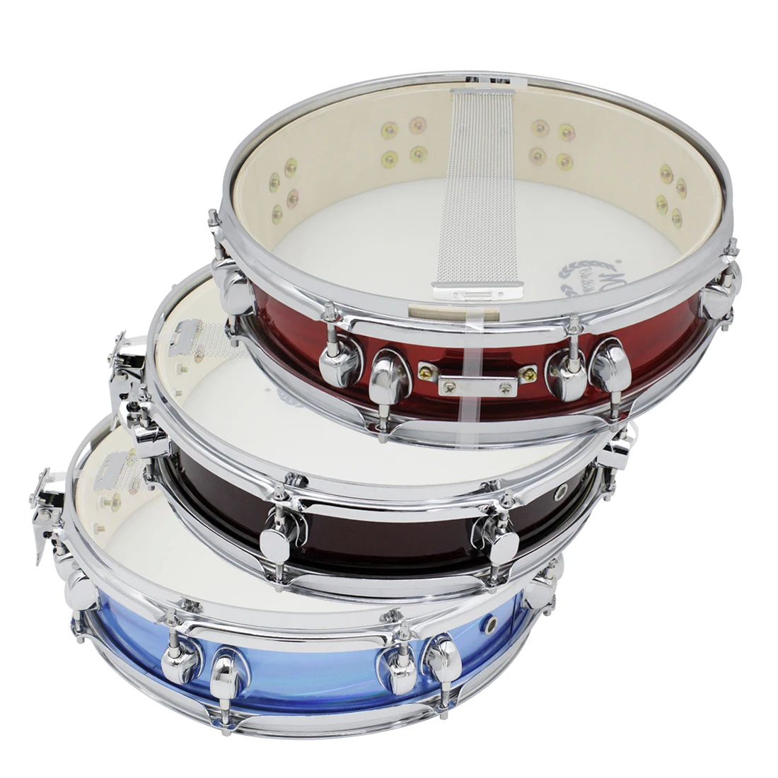 Electroplated Stainless Steel Marching Snare Drum 3‑Color Percussion For Children Student Band Parade Live Stage Show
