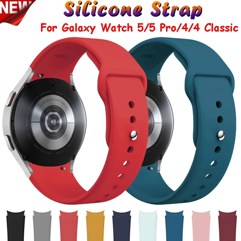 

20mm watch Strap For Samsung Galaxy Watch 6 5 4 44mm 40mm/watch 6 classic 43mm 47mm No Gaps Silicone watchband Galaxy 5 Pro 45mm