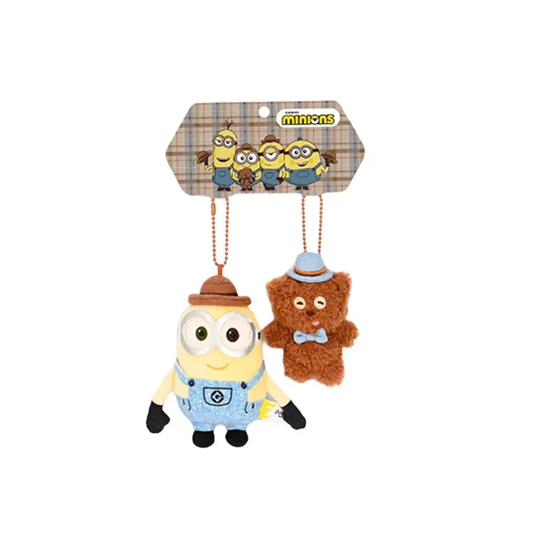 

Minionsed Cute Plush Keychain Soft Stuffed Backpack Charm Bag Ornament Key Ring Accessories Gift