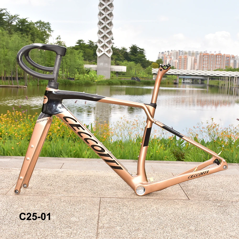 

Gravel Bike Frame with Disc Brake, T47 BB Frame, It Is Full Hidden Cable Bicycle Frames