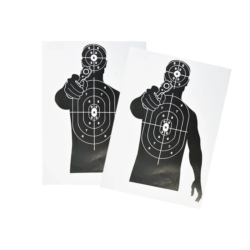 12 Pcs Archery Target Paper 45*33cm Silhouette Splatter Reactive Paper Target Fun Shooting Feature Pictures Training Accessories