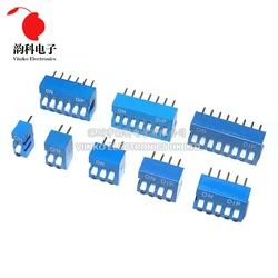 10pcs Slide Type Switch Module 1 2 3 4 5 6 7 8 10 12 PIN Bit 2.54mm Position Way DIP Blue Pitch Toggle Switch Blue Dial Switch