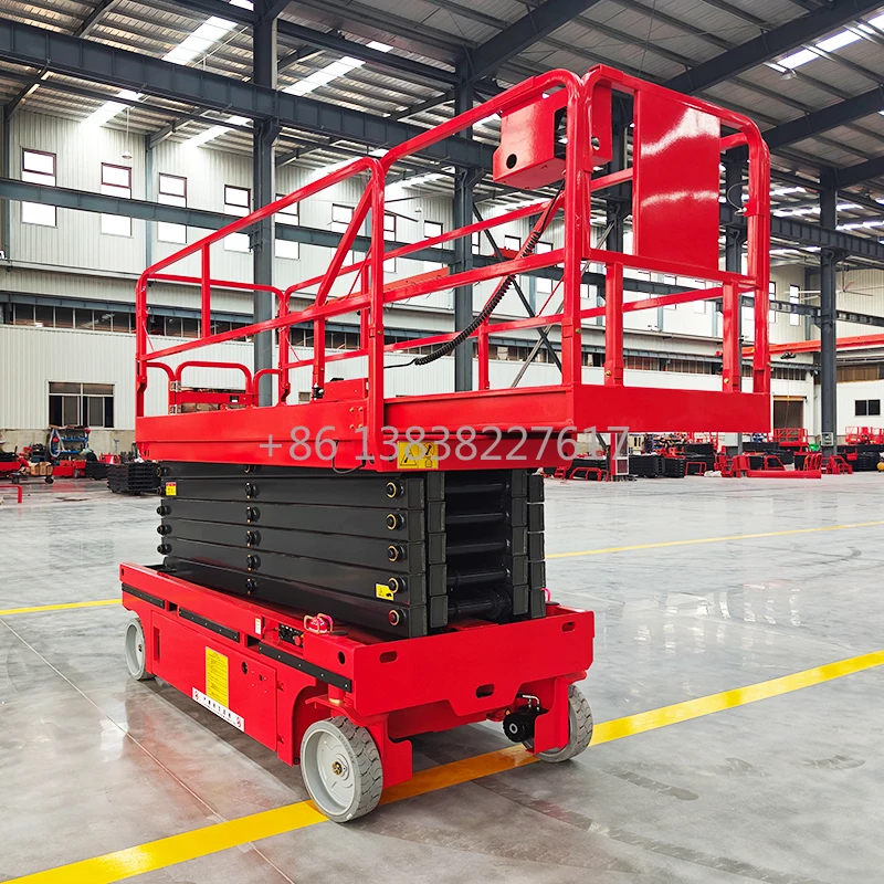 8m-14m Solid Rubber Tires Mobile Electric Self-Propelled Hydraulic Scissor Lift Platform Table With Good Price view 5