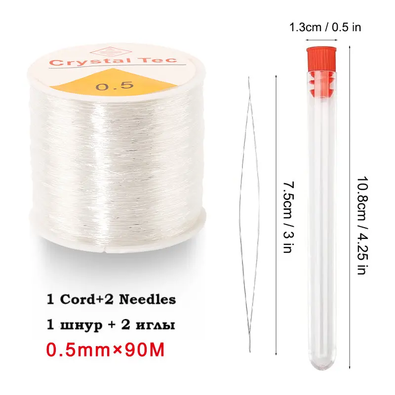 0,5–1,0 mm elastische Schnur, Perlenfaden, Stretch-Schnur, Faser-Bastellinie für Schmuckherstellung, DIY-Rocailles, Pony-Perlen, Armbänder