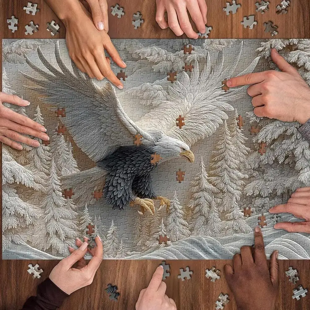 3D Majestic Eagle Jigsaw Puzzle Personalized Picture Puzzle DIY Wall Art Decor For Living Room Bedroom Handmade Gifts