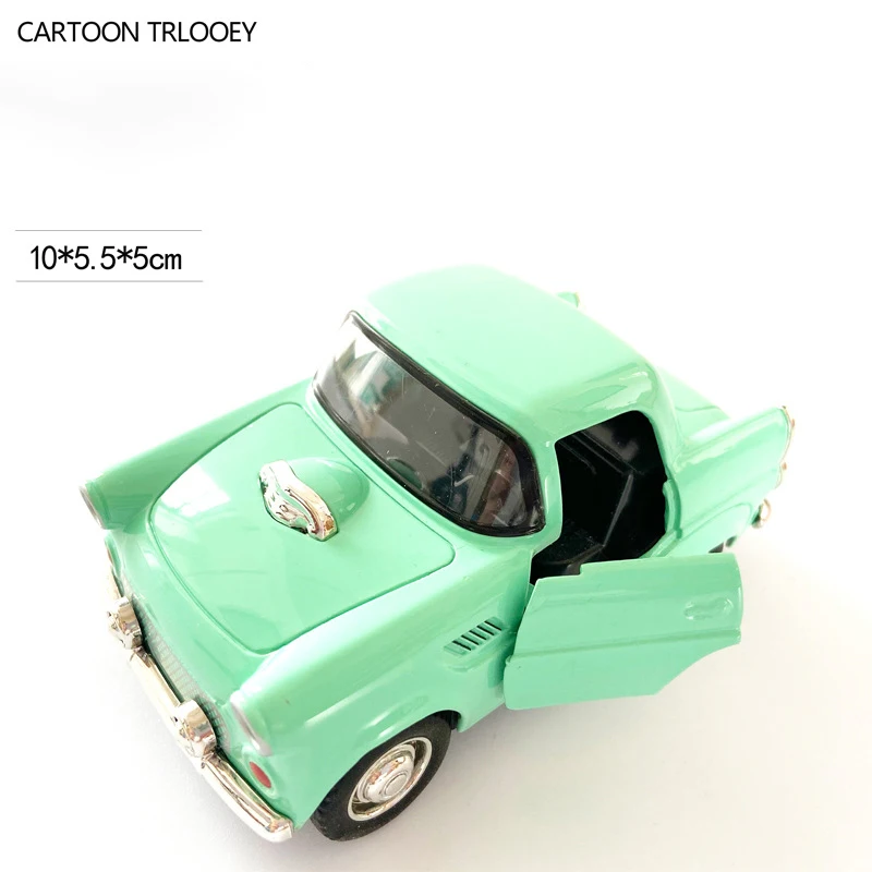 1Pcs Fun Q Version Alloy Pull Back Double Door Classic Car Lights And Music Car Model Toys Boys Like Toys Holiday Birthday Gift