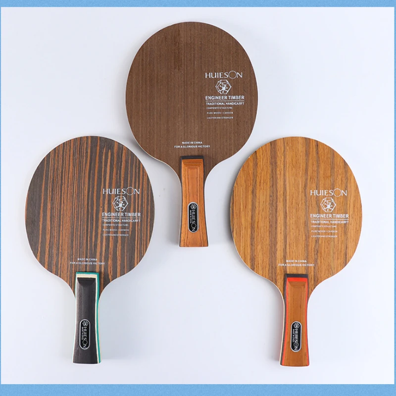 Huieson raquete de tênis de mesa lâmina tecnologia materiais de superfície 5 madeira + 2 carbono treinamento profissional ping pong paddle fl/cs