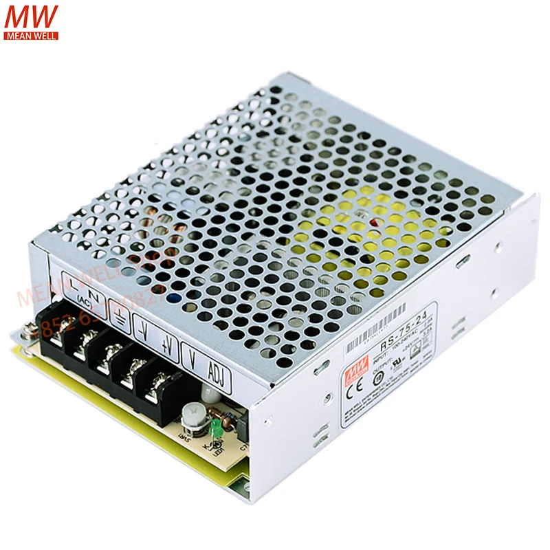 يعني جيدا 75 واط إخراج واحد تبديل تحويل التيار الكهربائي RS-75-3.3 RS-75-5 RS-75-12 RS-75-15 RS-75-24 RS-75-48 حافظة معدنية