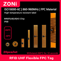 RFID UHF FPC Tag Flexib High Temperature Resistance Electronic label NXP U8 U9 MR6P Chip ISO18000-6C Smart Tag 860-960MHz 20PCS