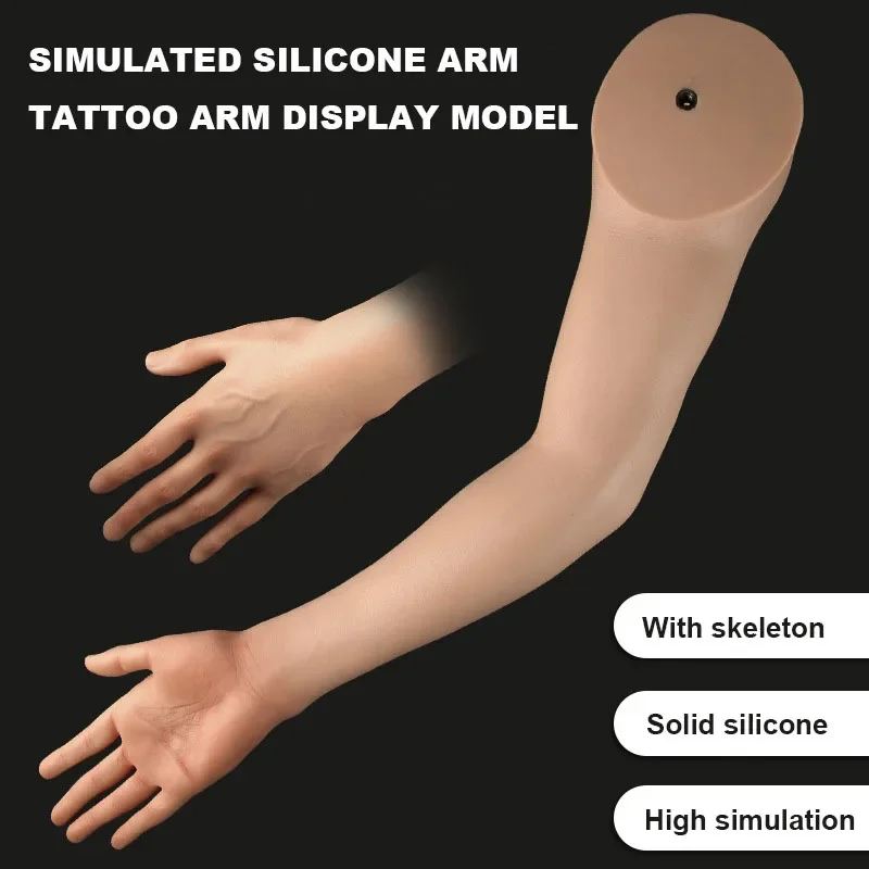 High Simulation Tattoo Practice Arm Silicone Fake Hand Model Foldable Practice Skin Tattoo Fogging Coloring Store Display Tools