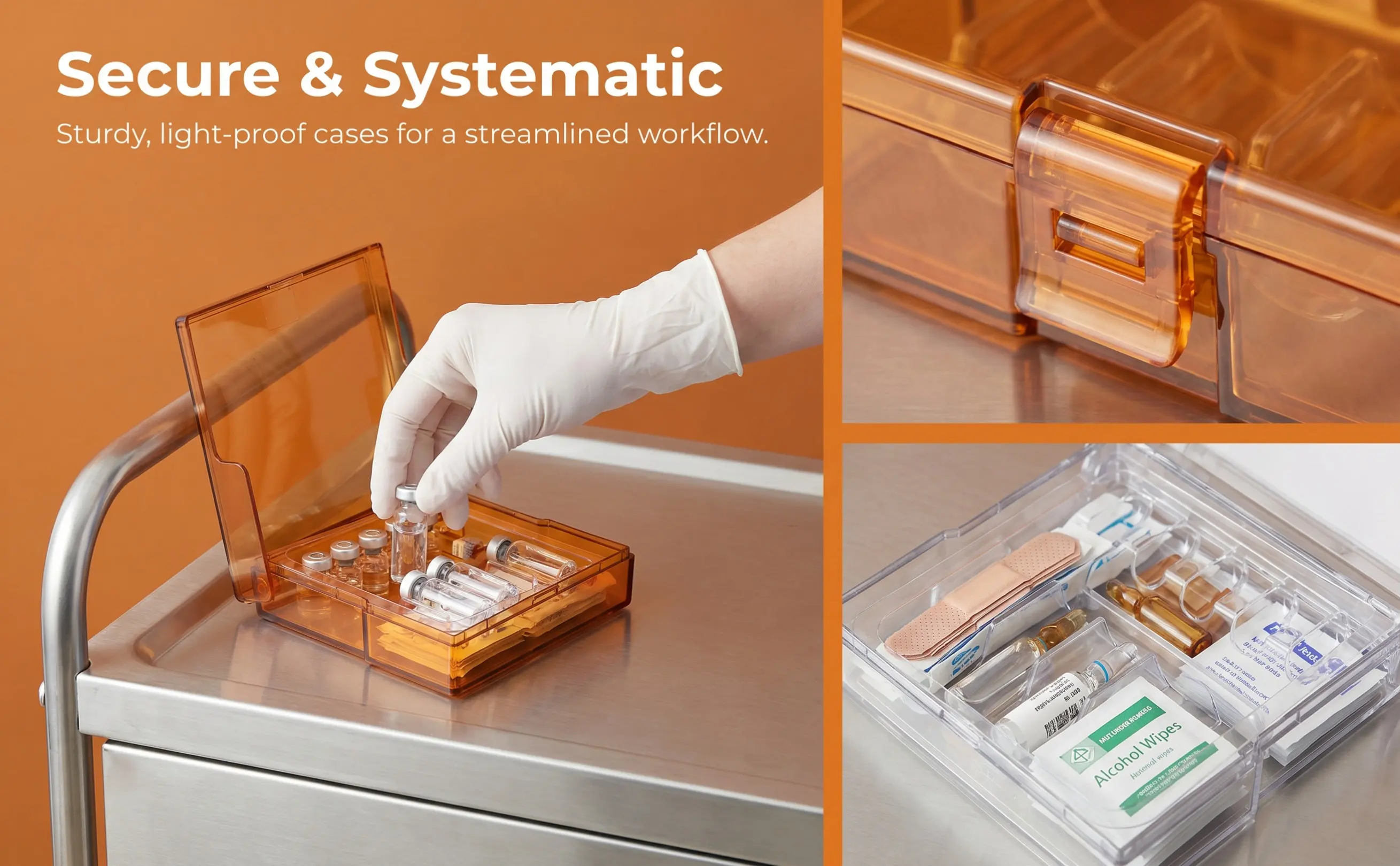 2Pcs Injection Box Plastic Light-Proof Large Capacity Hospital Injector Storage Container Clinic Supplies