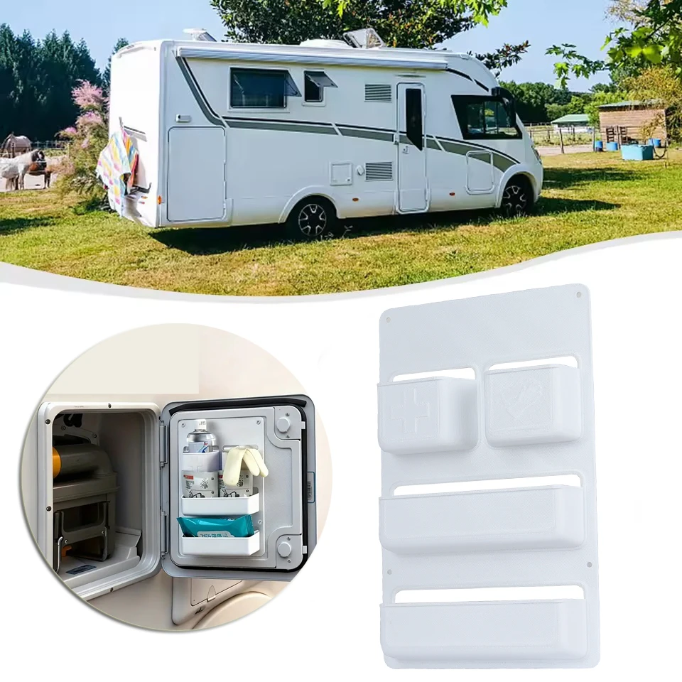 

1PC Caravan Toilet Compartment Door Storage Pocket For Kassett Motorhome Shelf Box White RV Storage Pocket Caravan Accessories