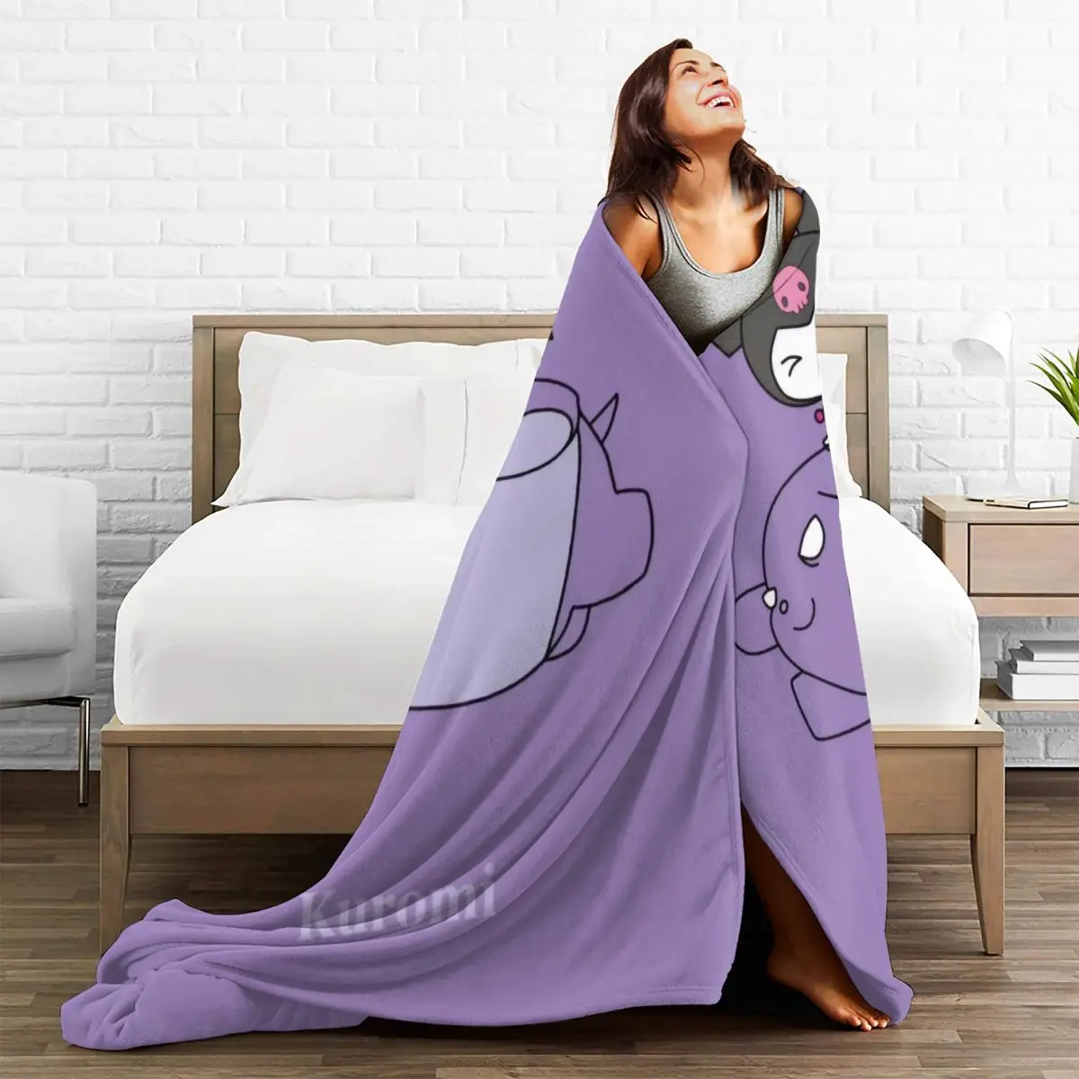 بطانية كورومي وباكو بنمط دافئ من القطيفة لغطاء السرير المفرش المزخرف الخارجي من الفلانيل #2