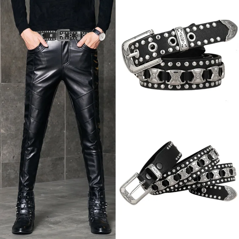 

PU Leather Rivet Belts High Quality Women Belts Waist Belt For Woman Casual Pin Buckle Female Belts Strap