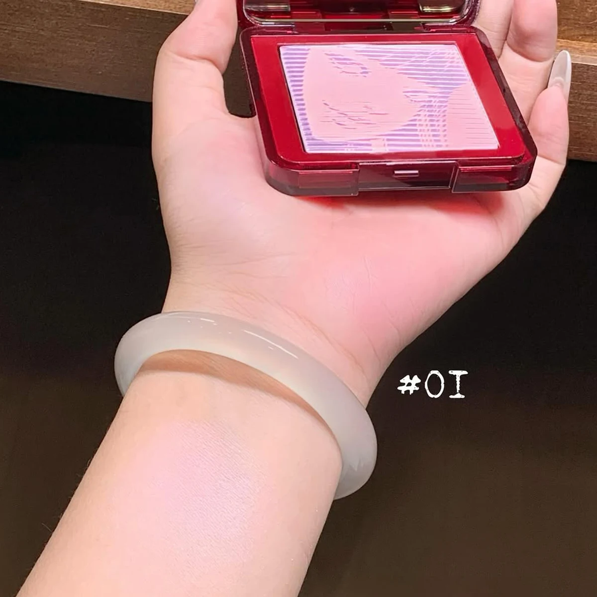 Little ONDINE Sculpted Veil Blush,Lightweight & Adhering,Silky Fine Powder,Naturally Vivid,Soft-Focus Brightening,Smooth Touch