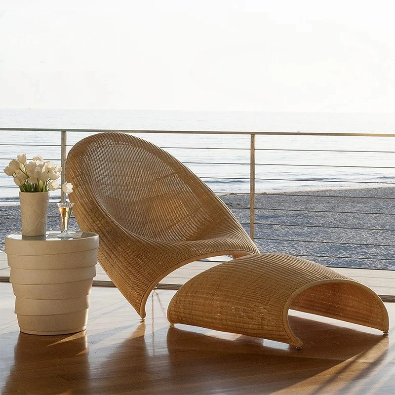 Creative Outdoor Rattan Sofa Hotel B & B Terrace Rain Protection Sun Protection Rattan Chairs Courtyard Garden