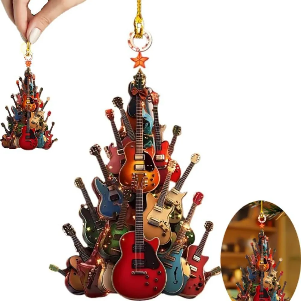 Easter Decorations Pendant for The Home Rock Guitar Christmas Tree Decoration 2d Flat Stacked Rock Birds Stained Window Hanging - Image 5