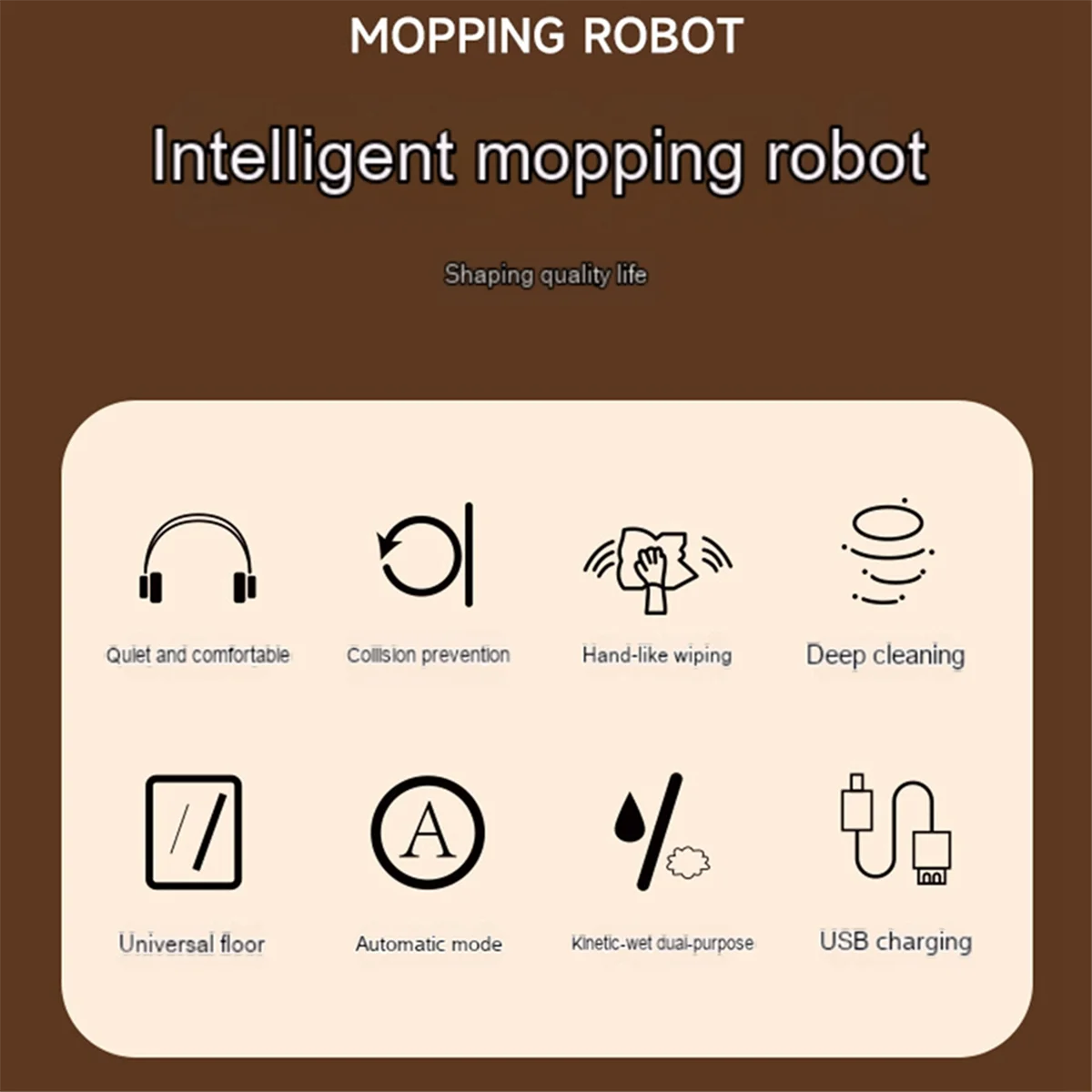 Aktualisieren Sie den intelligenten Wischroboter. Haushalts-Nass- und Trockenwischmaschine. Tragbare wiederaufladbare Reinigungsmaschine. Staubsauger-A