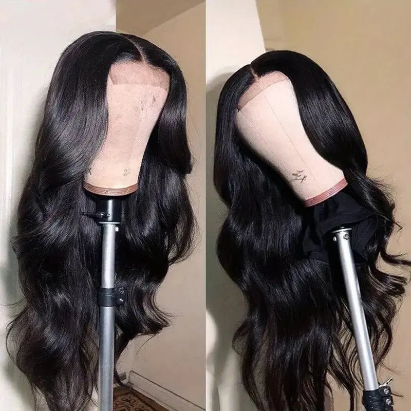 Rosabeauty HD Body Wave Nature Color 13X6 Transparent Lace Frontal Wig 13X4 Front Human Hair Glueless Wig 250% Density