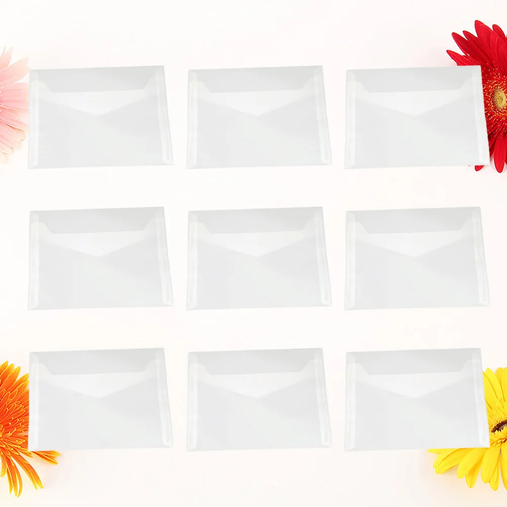 

50 Pcs Greeting Cards Envelope for Translucent Folder Security-tinted White Envolope Letters