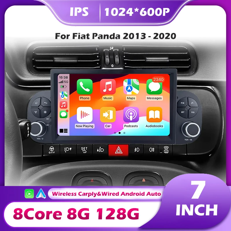 Android 16 Auto For Fiat Panda 2013-2020 Wireless CarPlay Car Radio GPS Navigation Multimedia Video Player Audio Head Unit Tools