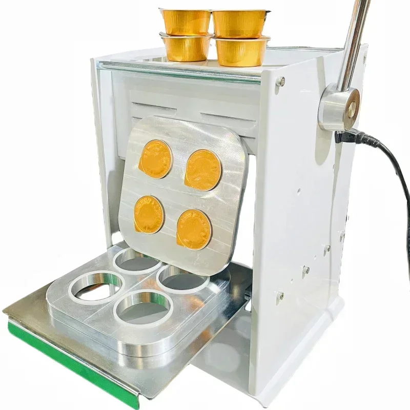 Bandeja de comida rápida de papel de aluminio y plástico Manual, caja de almuerzo desechable, máquina de envasado de sellado para cantina, narración, cafetería