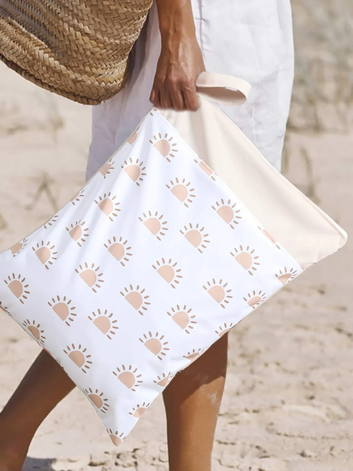 

1pc Sun Pattern Waterproof Bag, Modern Bag For Outdoor