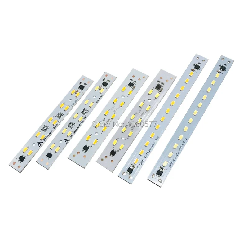 1pcs AC 220v LED Crystal Light Bar Strip 5W 120mm 160mm Free Driver Module SMD 5730 led pcb White Warm White T5 T8 Light Source