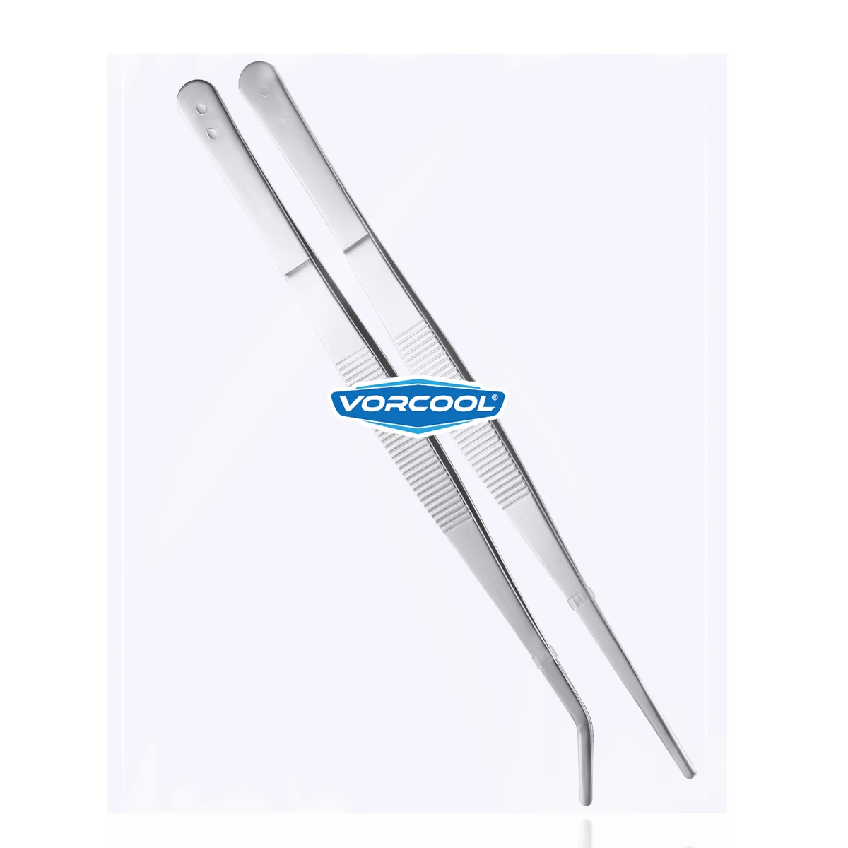 

Stainless Steel Tweezers 25cm Silver Straight Curved Industrial DIY Tools Angled Feeding Tongs Landscape Tea Manual Precision