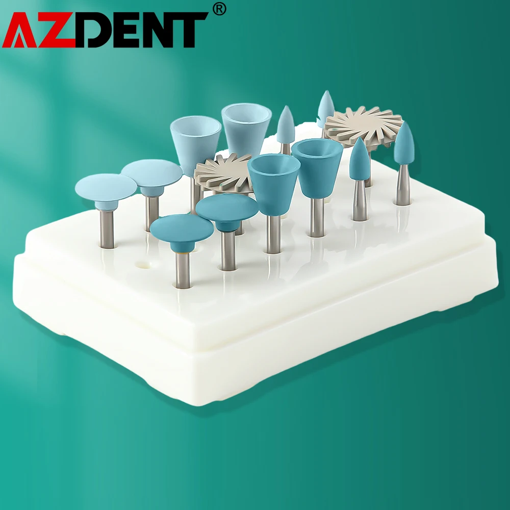 

Azdent Dental Composite Polishing Kit 2.35mm Silicone Rubber Diamond Porcelain Finishing Polishing Contra Angle Grinding Head