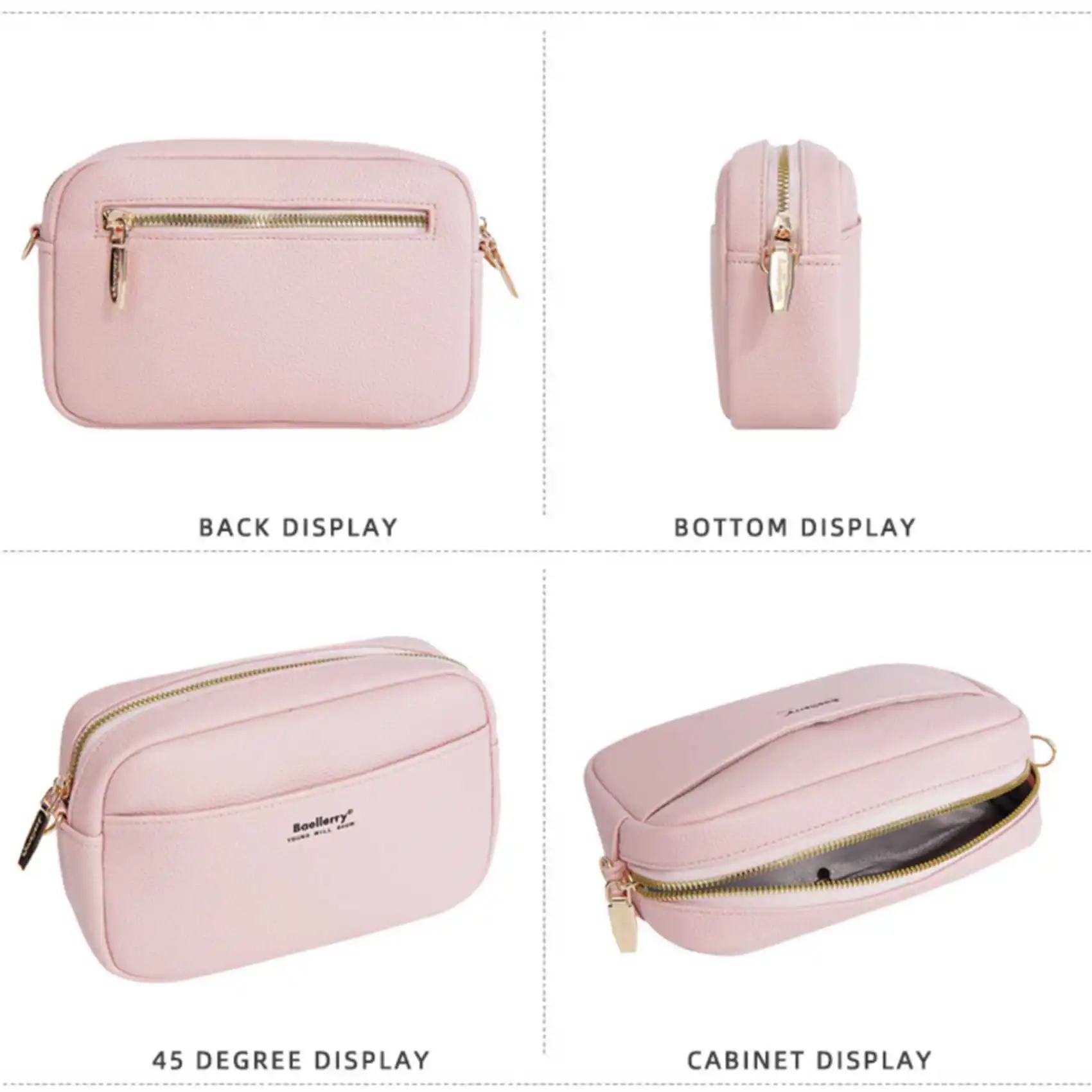 Einfarbig Große Kapazität Zipper Handy Tasche Damen Multifunktionale Schulter Umhängetasche Mode Lässig Kleine Quadratische Tasche – Detail 5
