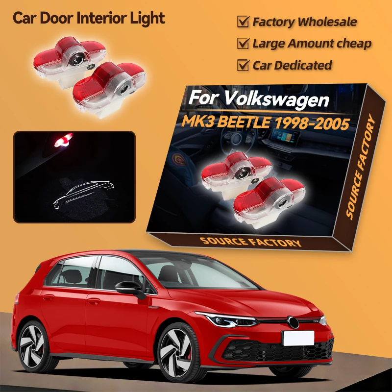 

Для VOLKSWAGEN VW 2026 Новый 2 шт. Для VW Polo Caddy Bora Lavida Golf 3 4 MK3 MK4 Beetle Jetta Touran Светодиодные лампы для дверей автомобиля Inte