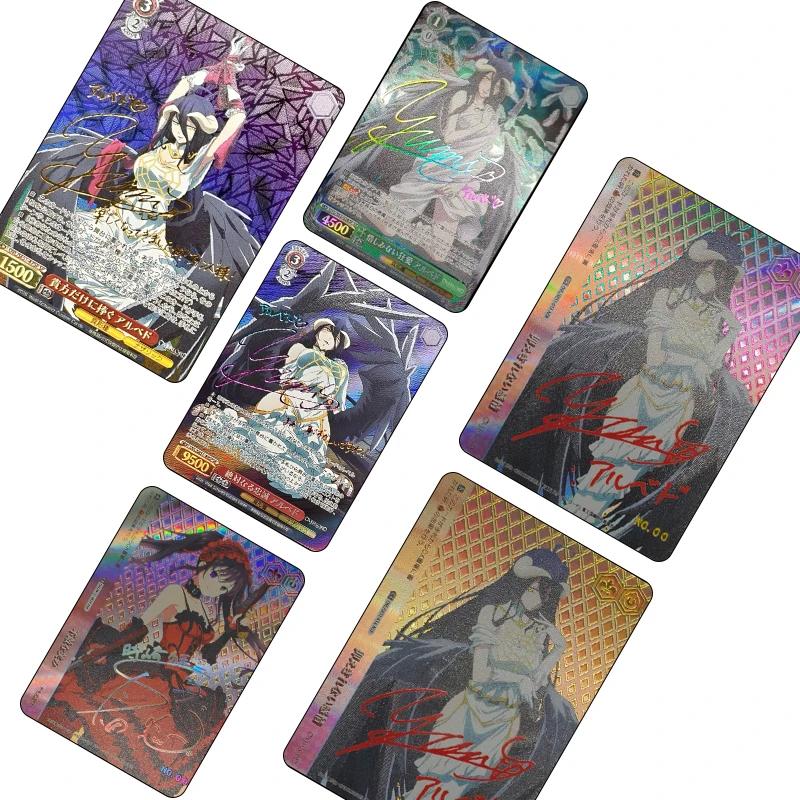 

Diy Homemade Ws Bronzing Signature Collection Card Albedo Tokisaki Kurumi Anime Character Flash Card Cartoon Toys Christmas Gift