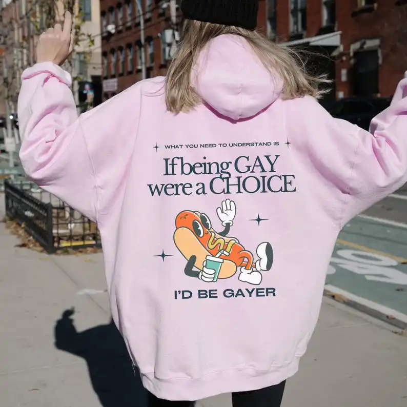 مثلي الجنس فخر هوديي LGBTQ Queer مثليه هدية إذا كان مثلي الجنس كان اختيار معرف يكون مثلي الجنس الأصوات مثلي الجنس في قوس قزح للجنسين الشارع الشهير