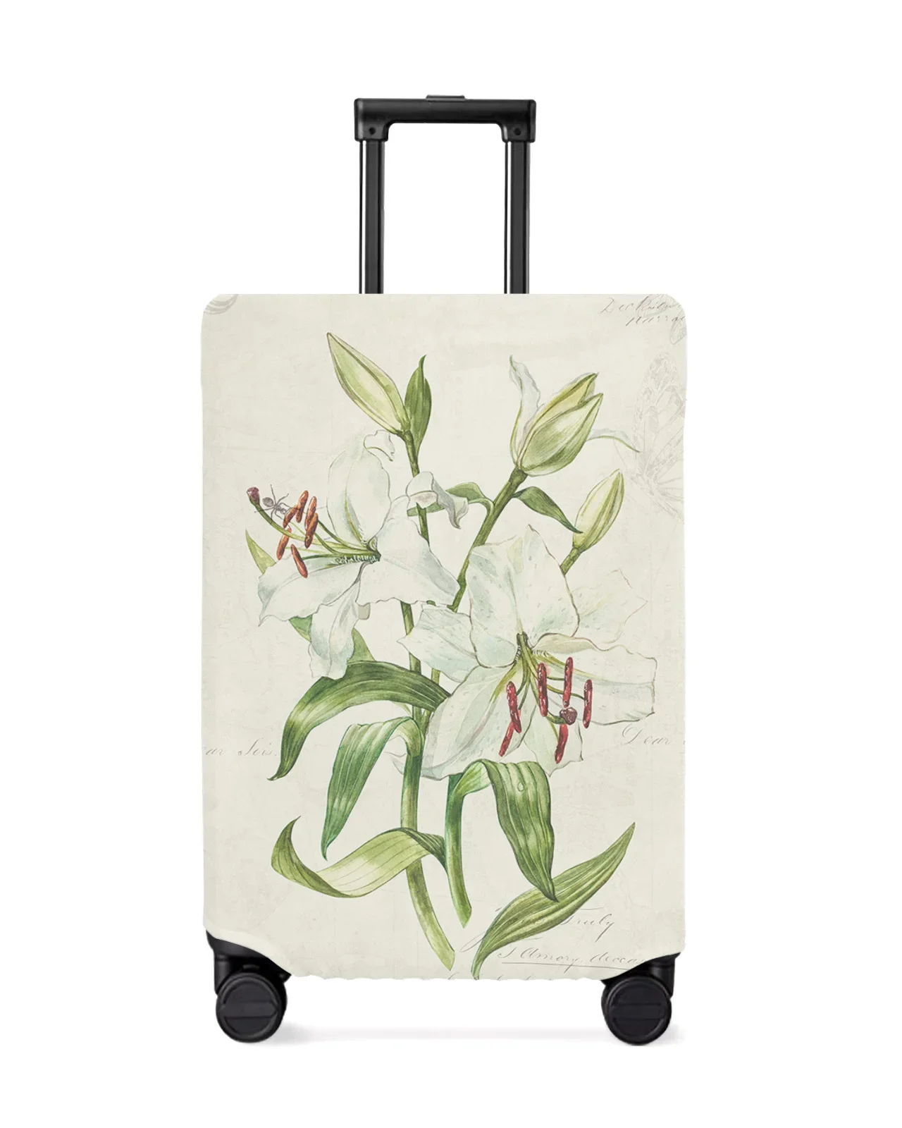 Vintage Country Plants Lilies Travel Luggage Protective Cover for Travel Accessories Suitcase Elastic Dust Case Protect Sleeve