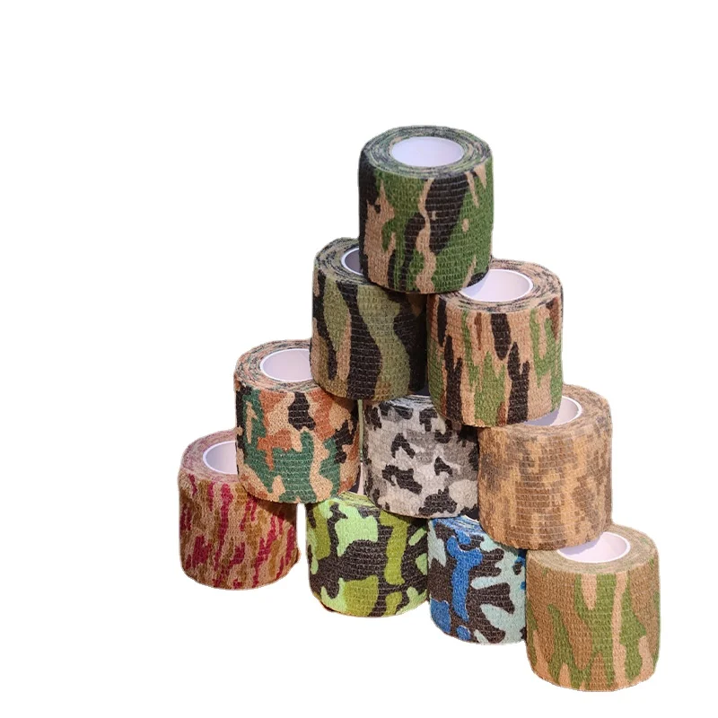 Non adhesive self-adhesives tretchable non-woven fabric outdoor camouflage tape hunting camouflage cycling dhesive tape