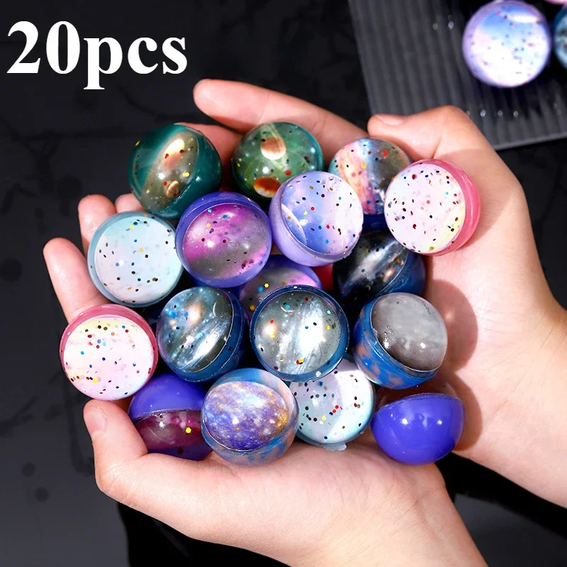 Space Theme Bounce Ball Starry Sky Planet Rubber Jumping Ball Kids Birthday Party Favos Toys Pinata Filler Christmas Gift