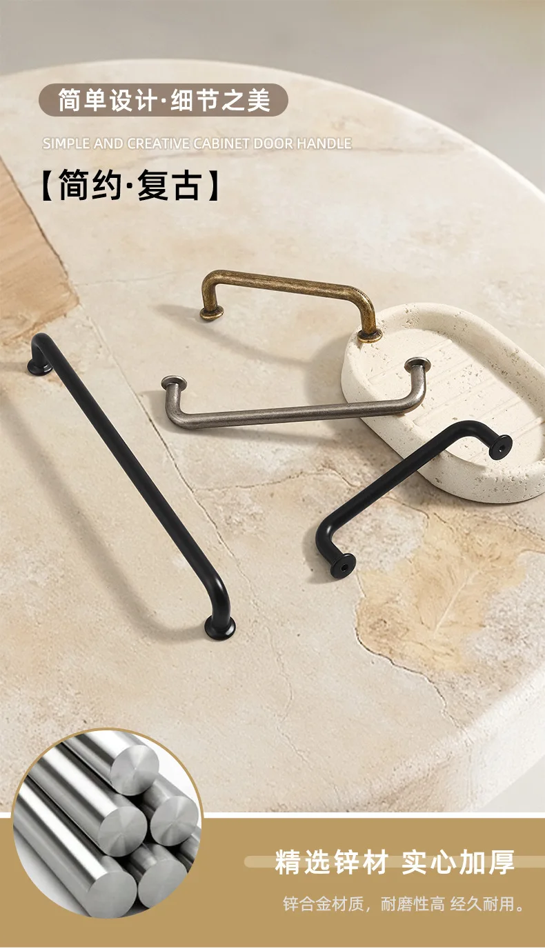 Antike Schrankgriffe, runde Schubladenknöpfe, Vintage-Aluminiumgriffe für Schlafzimmer, Kleiderschrank, Kommode, Möbelbeschläge im chinesischen Stil – Detail 1