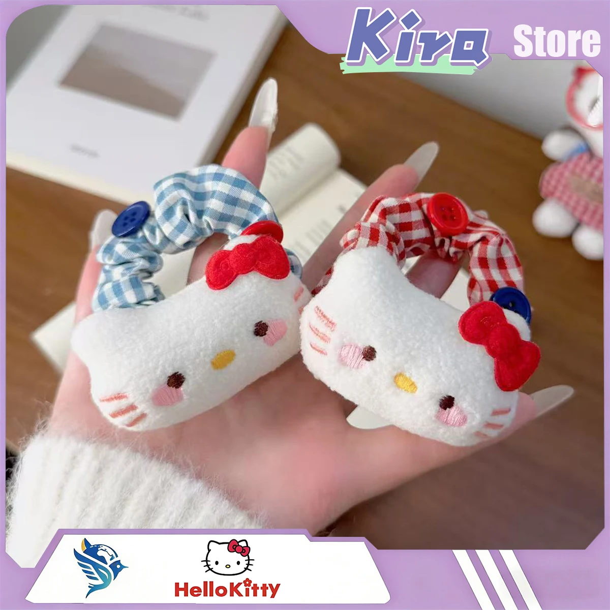 

HELLO KITTY Cute Korean Style Kerchief Girl Gentle Hair Tie High With Small Loops Lazy Hairstyle Accessory Sweet Girl Versatile