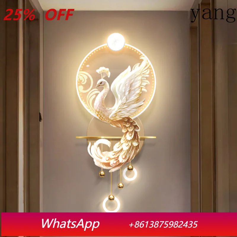 cx cream wind home wall decoration pendant, living room decoration peacock statue hanging painting