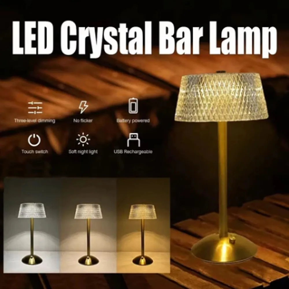 

Creative Gift 3 Color Dimmable Led Touch Table Lamp Dimmable Touch Control Desk Light USB Rechargeable Beside Lamp