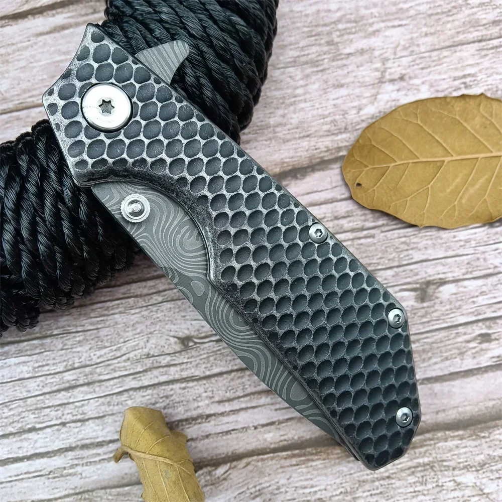 Outdoor Strider Fast Opening Folding Knife 7Cr13mov Blade Textural 420 Steel Handle Wilderness Defense Survival Pocket Knife