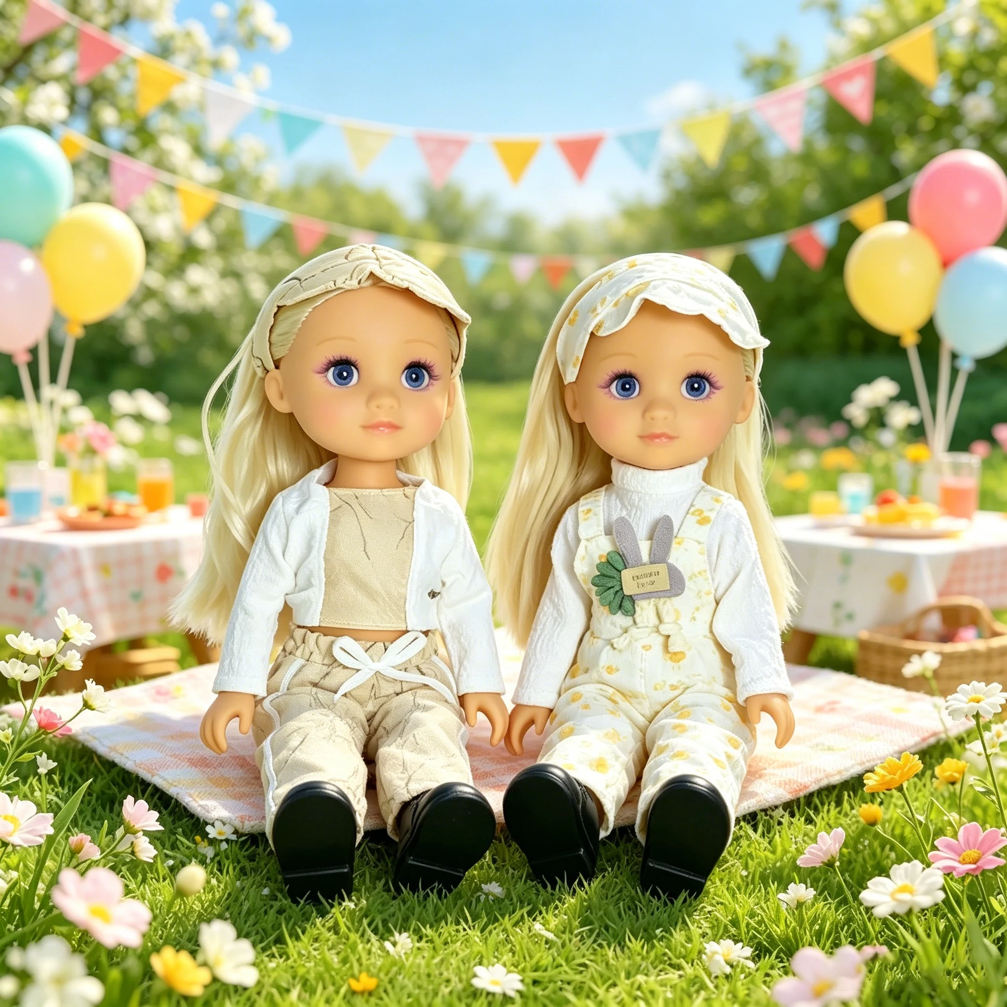 

41cm/16" Cute Vinyl Doll with Blonde Hair & Blue Eyes, Beige Tree-Print Outfit with White Jacket, Ideal Gift for Girls 3+