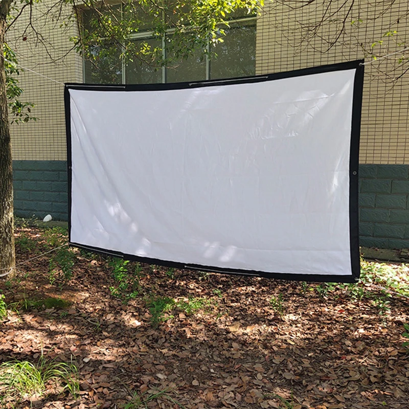 2023 High Quality120 Inch 16:9/4:3 projector screen Folding portable Dacron mobile film curtain canvas outdoor projection 