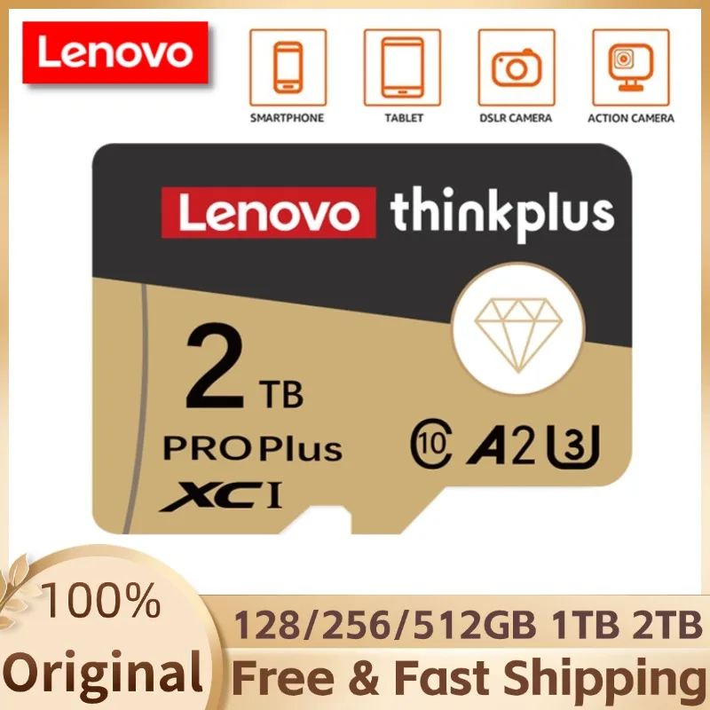 Lenovo 2TB 1TB การ์ดหน่วยความจำ Mini SD การ์ด A1 512GB ความเร็วสูง128GB U3 Micro TF การ์ด SD 256GB TF สำหรับ Nintendo สวิตช์โทรศัพท์พีซี