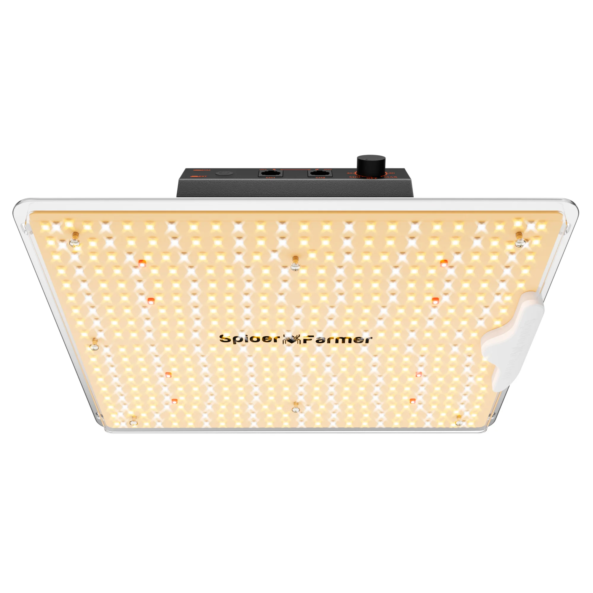 Lampa LED do uprawy roślin Spider Farmer SF1000D z regulacją jasności, pełne spektrum, 100W, do szklarni, sadzonek, roślin w fazie wzrostu i kwitnących.