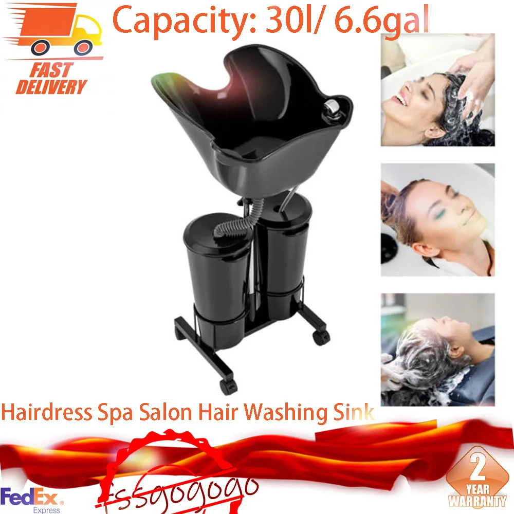 

Electric Portable Shampoo Bowl, Portable Salon Sink for Washing Hair Height-Adjustable Sink Shampoo Basin with Electric Pump