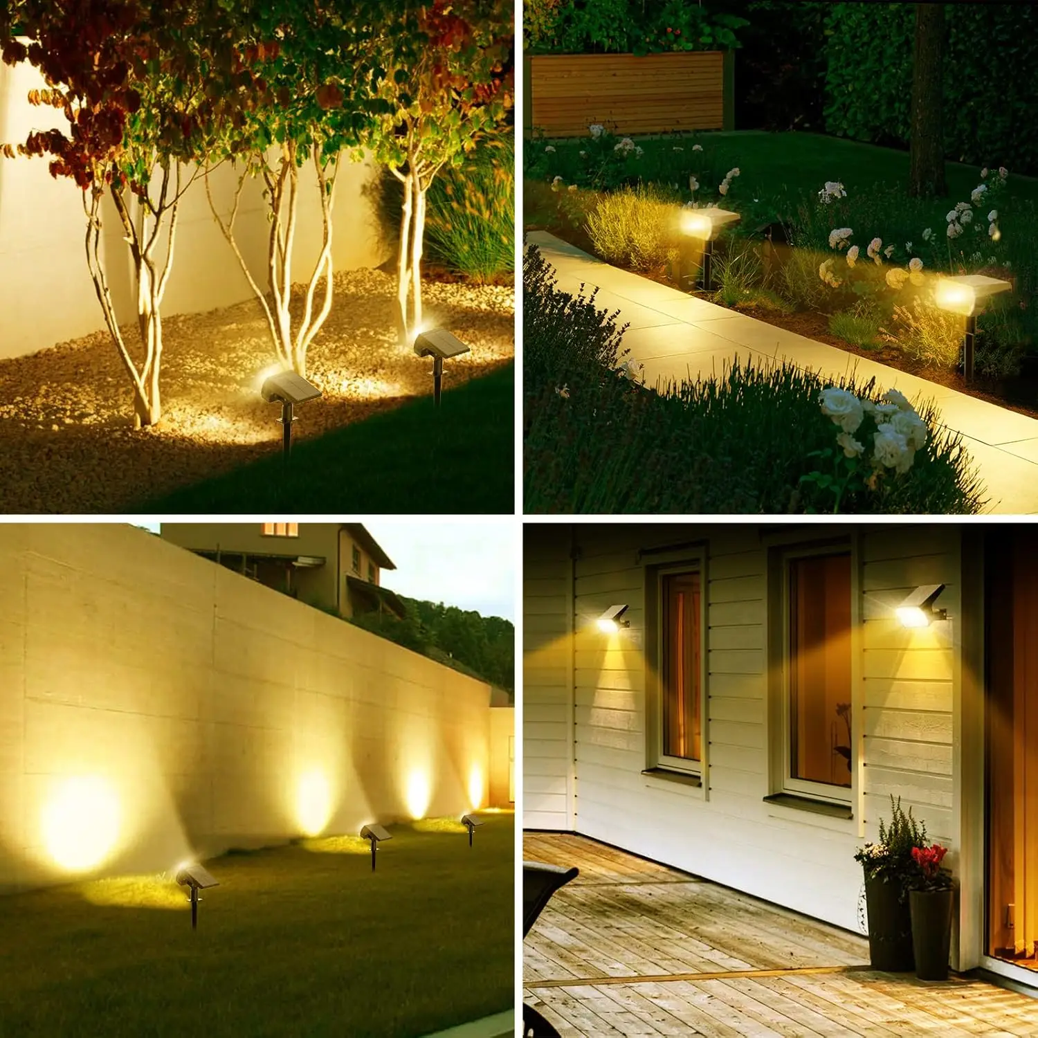 8-Pack 65-LED Solar Spot Lights Outdoor Waterproof IP65, 3 Modes Garden Landscape Lighting for Yard Pathway Driveway